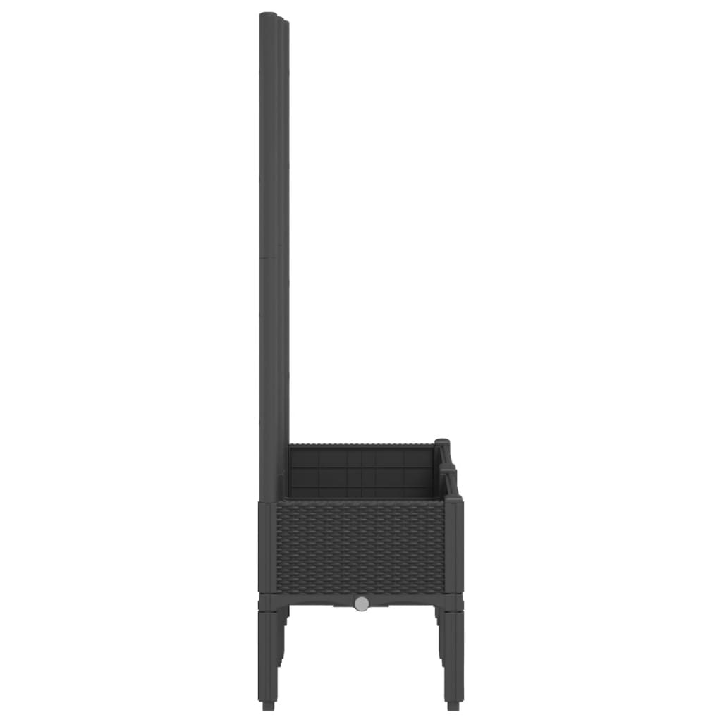 vidaXL Jardinieră de grădină cu spalier, negru, 80x40x142 cm, PP