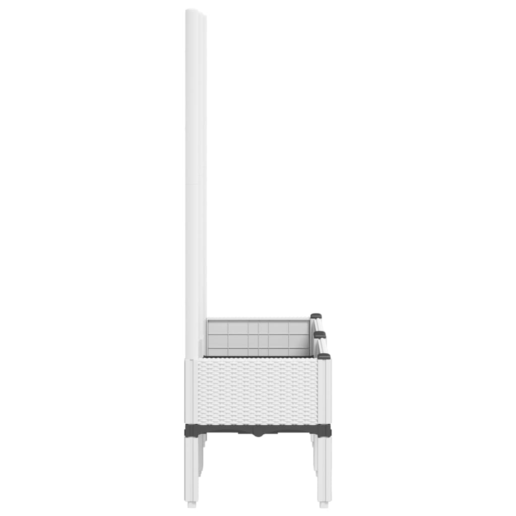 vidaXL Jardinieră de grădină cu spalier, alb, 80x40x142 cm, PP