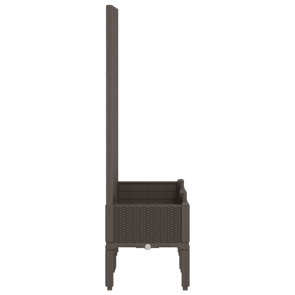 vidaXL Jardinieră de grădină cu spalier, maro, 80x40x142 cm, PP