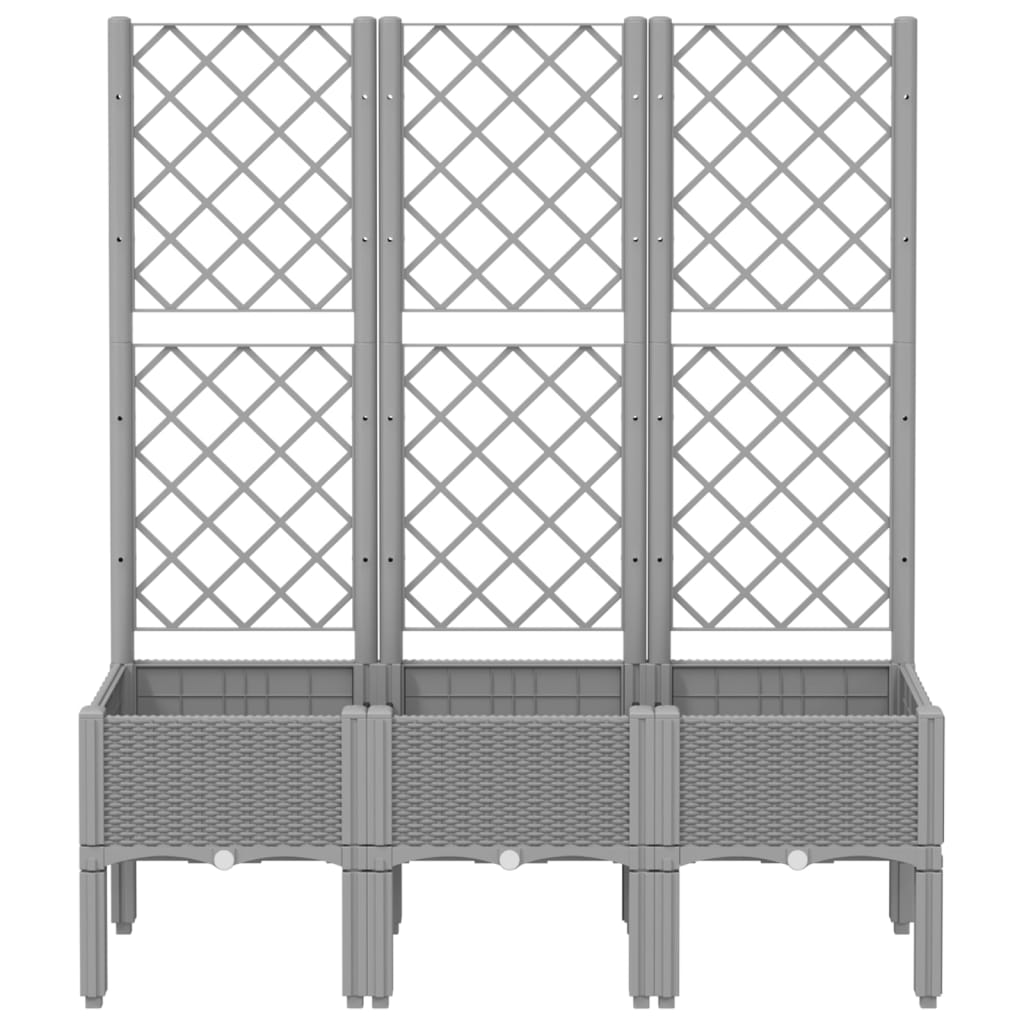 vidaXL Jardinieră de grădină cu spalier gri deschis 120x40x142 cm PP vidaXL Jardinieră de grădină cu spalier gri deschis 120x40x142 cm PP