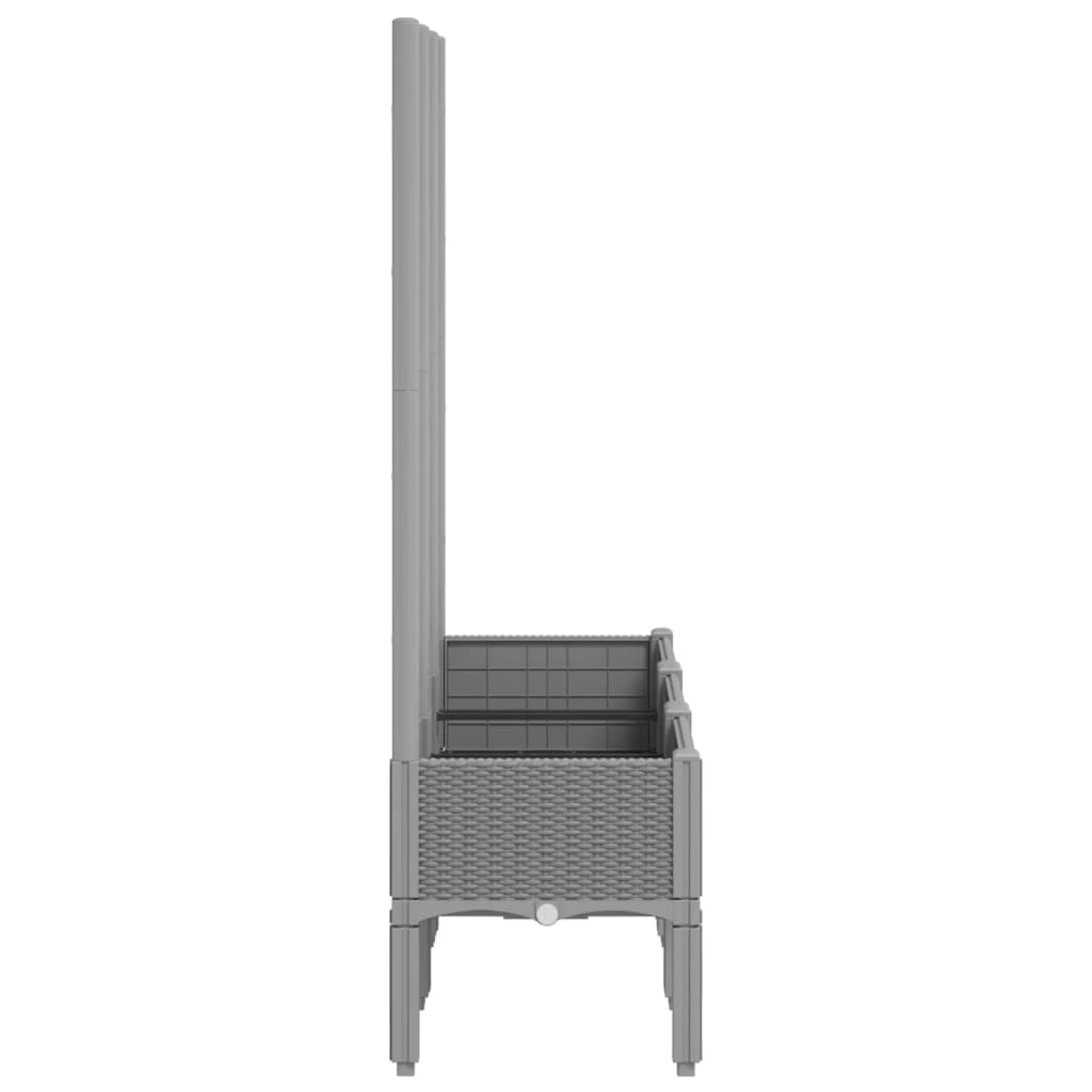 vidaXL Jardinieră de grădină cu spalier gri deschis 120x40x142 cm PP vidaXL Jardinieră de grădină cu spalier gri deschis 120x40x142 cm PP