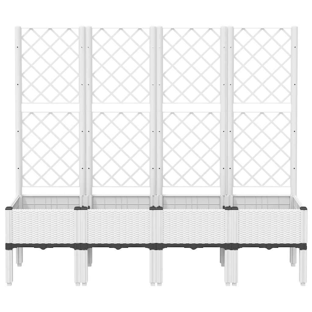 vidaXL Jardinieră de grădină cu spalier, alb, 160x40x142 cm, PP vidaXL Jardinieră de grădină cu spalier, alb, 160x40x142 cm, PP