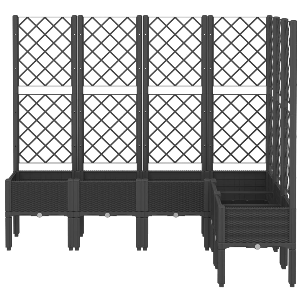 vidaXL Jardinieră de grădină cu spalier, negru, 160x120x142 cm, PP