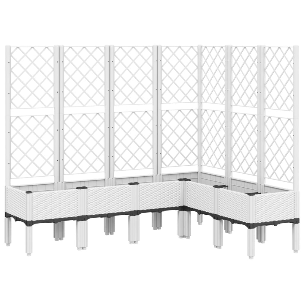 vidaXL Jardinieră de grădină cu spalier, alb, 160x120x142 cm PP vidaXL Jardinieră de grădină cu spalier, alb, 160x120x142 cm PP