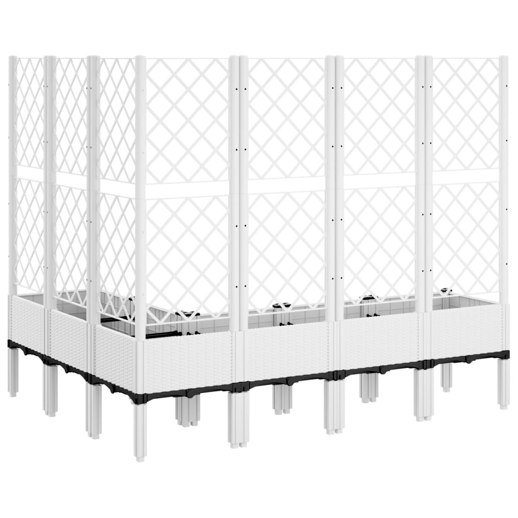 vidaXL Jardinieră de grădină cu spalier, alb, 160x120x142 cm PP vidaXL Jardinieră de grădină cu spalier, alb, 160x120x142 cm PP