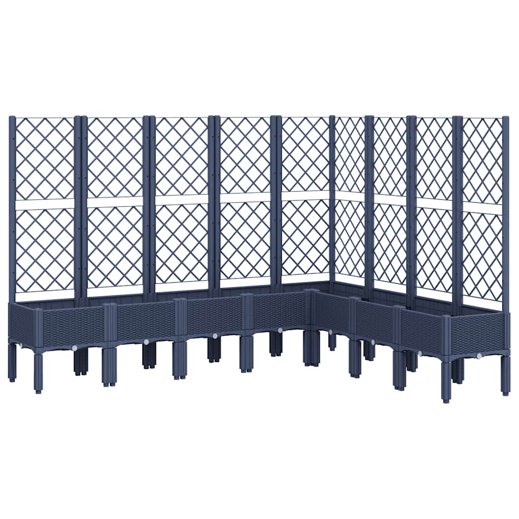 vidaXL Jardinieră de grădină cu spalier, albastru gri, 200x160x142 cm, PP