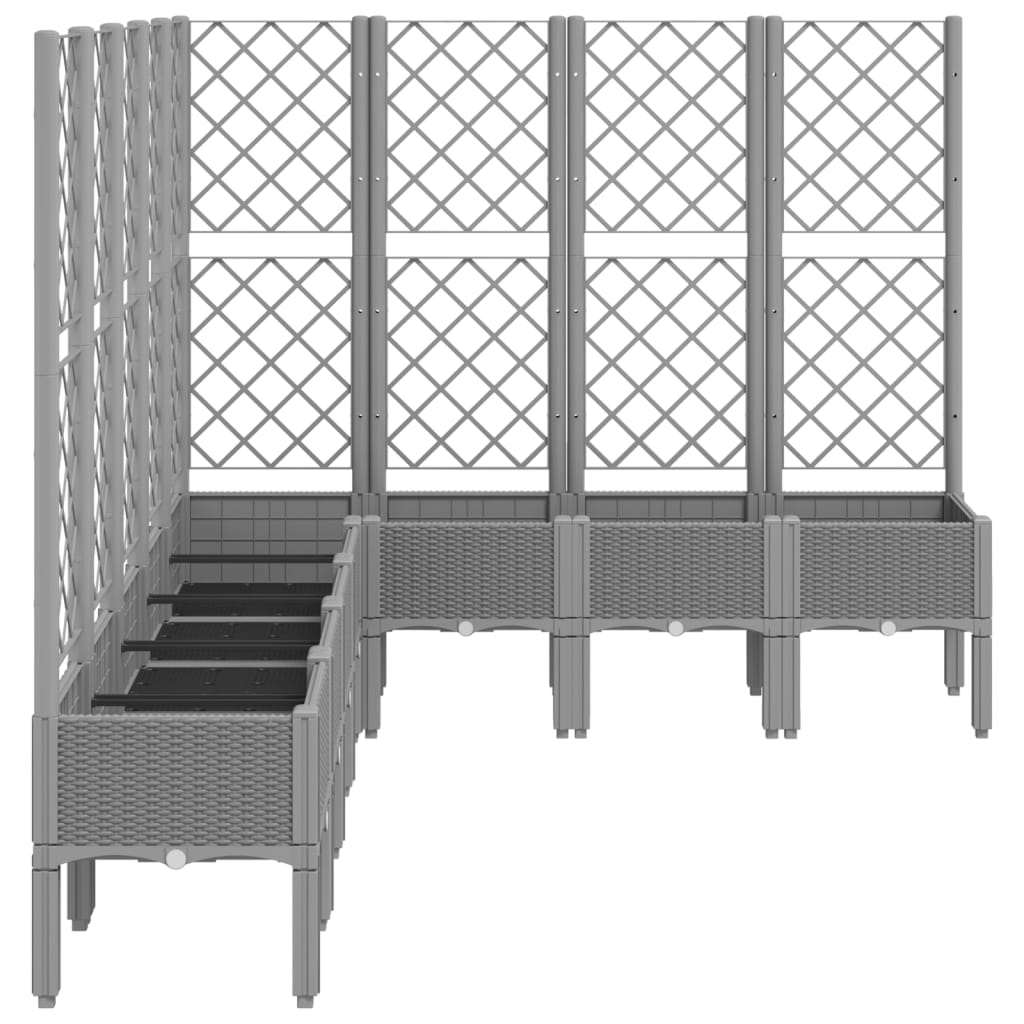 vidaXL Jardinieră de grădină cu spalier gri deschis 200x160x142 cm PP vidaXL Jardinieră de grădină cu spalier gri deschis 200x160x142 cm PP