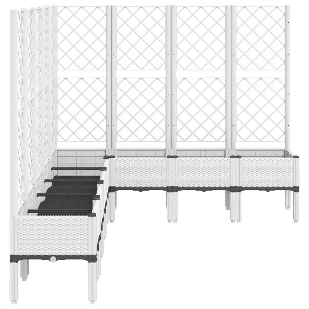 vidaXL Jardinieră de grădină cu spalier, alb, 200x160x142 cm PP vidaXL Jardinieră de grădină cu spalier, alb, 200x160x142 cm PP