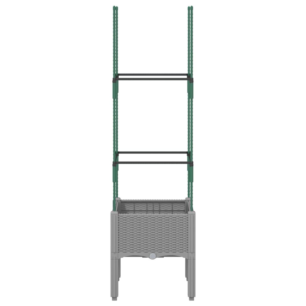 vidaXL Jardinieră de grădină cu spalier, gri deschis 40x40x142,5 cm PP