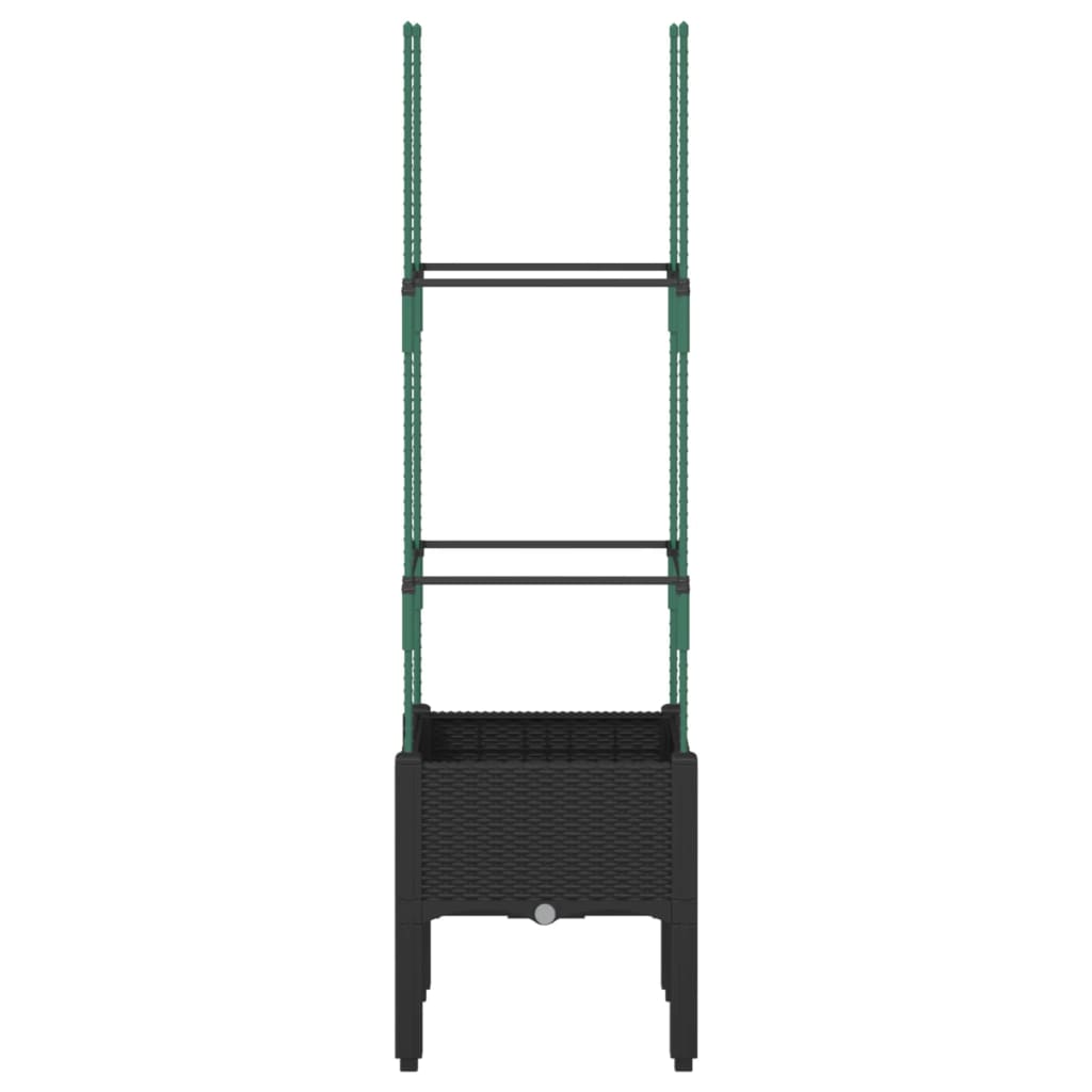 vidaXL Jardinieră de grădină cu spalier, negru, 40x40x142,5 cm, PP vidaXL Jardinieră de grădină cu spalier, negru, 40x40x142,5 cm, PP