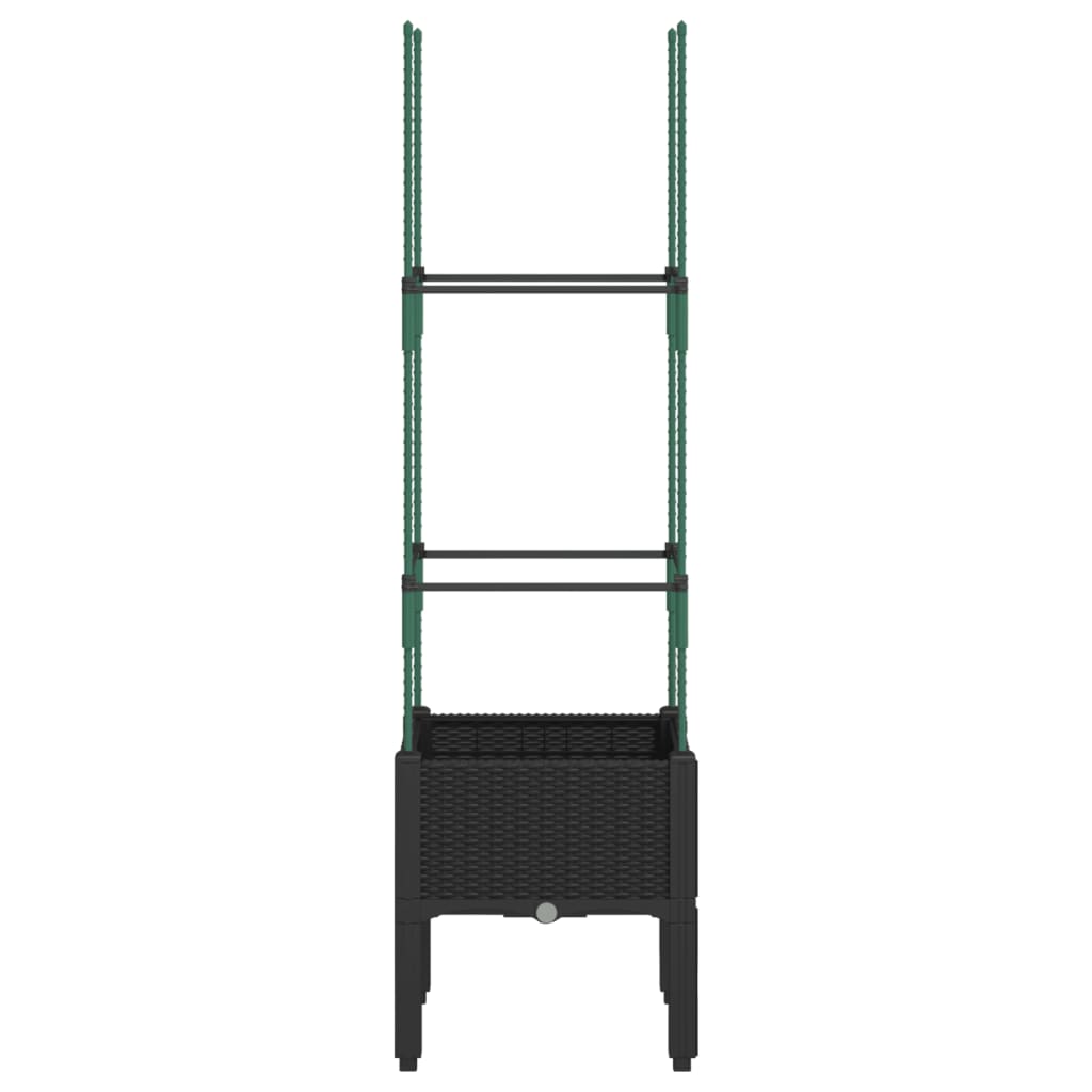 vidaXL Jardinieră de grădină cu spalier, negru, 40x40x142,5 cm, PP vidaXL Jardinieră de grădină cu spalier, negru, 40x40x142,5 cm, PP
