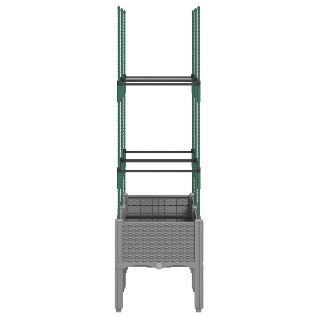 vidaXL Jardinieră de grădină cu spalier, gri deschis 80x40x142,5 cm PP