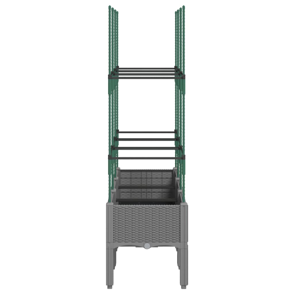 vidaXL Jardinieră de grădină cu spalier gri deschis 120x40x142,5 cm PP vidaXL Jardinieră de grădină cu spalier gri deschis 120x40x142,5 cm PP