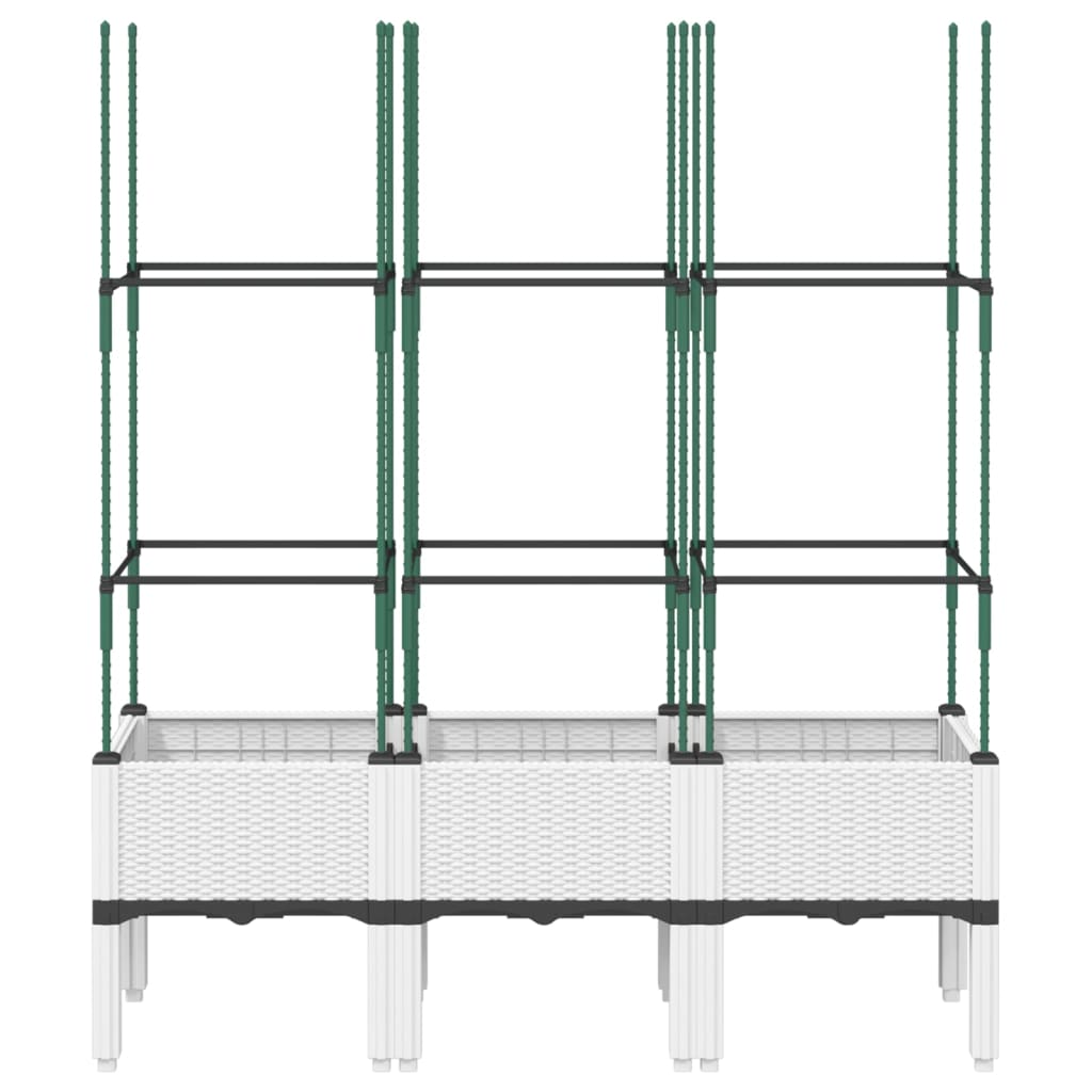 vidaXL Jardinieră de grădină cu spalier, alb, 120x40x142,5 cm PP vidaXL Jardinieră de grădină cu spalier, alb, 120x40x142,5 cm PP
