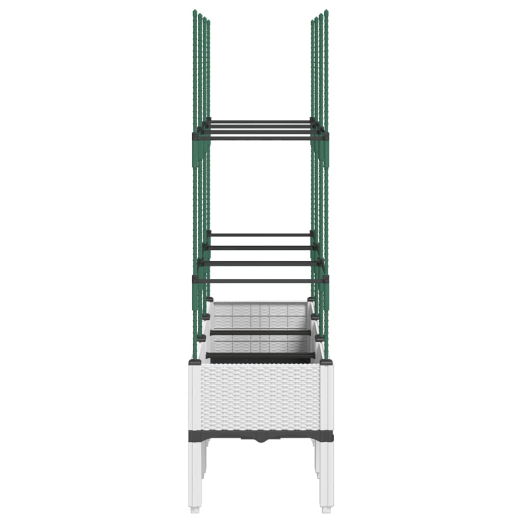 vidaXL Jardinieră de grădină cu spalier, alb, 120x40x142,5 cm PP vidaXL Jardinieră de grădină cu spalier, alb, 120x40x142,5 cm PP