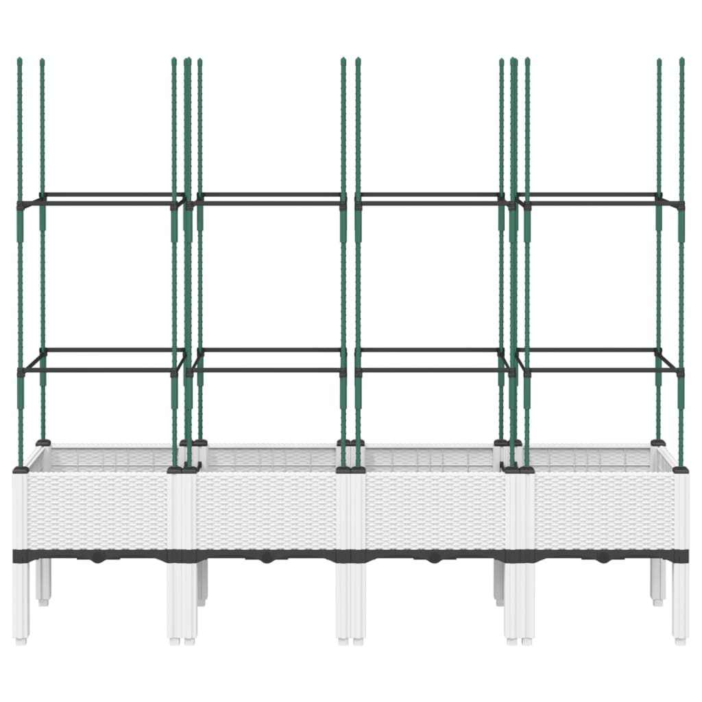 vidaXL Jardinieră de grădină cu spalier, alb, 160x40x142,5 cm PP vidaXL Jardinieră de grădină cu spalier, alb, 160x40x142,5 cm PP