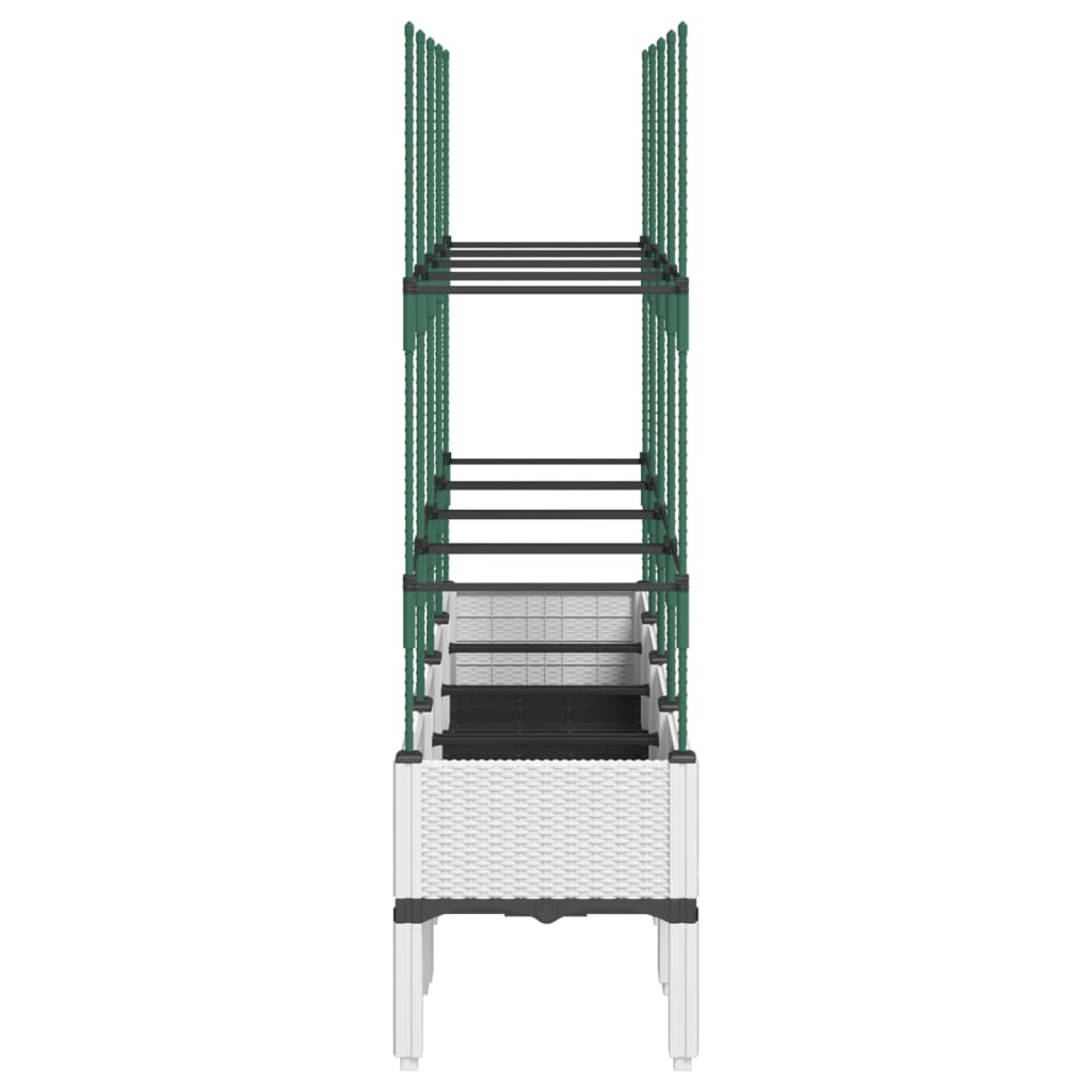 vidaXL Jardinieră de grădină cu spalier, alb, 160x40x142,5 cm PP vidaXL Jardinieră de grădină cu spalier, alb, 160x40x142,5 cm PP