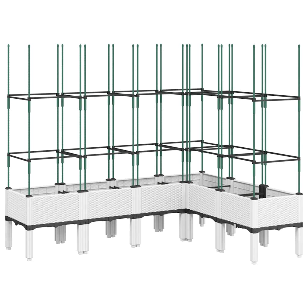 vidaXL Jardinieră de grădină cu spalier, alb, 160x120x142,5 cm PP vidaXL Jardinieră de grădină cu spalier, alb, 160x120x142,5 cm PP