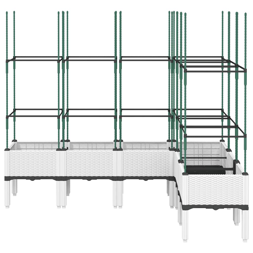 vidaXL Jardinieră de grădină cu spalier, alb, 160x120x142,5 cm PP vidaXL Jardinieră de grădină cu spalier, alb, 160x120x142,5 cm PP