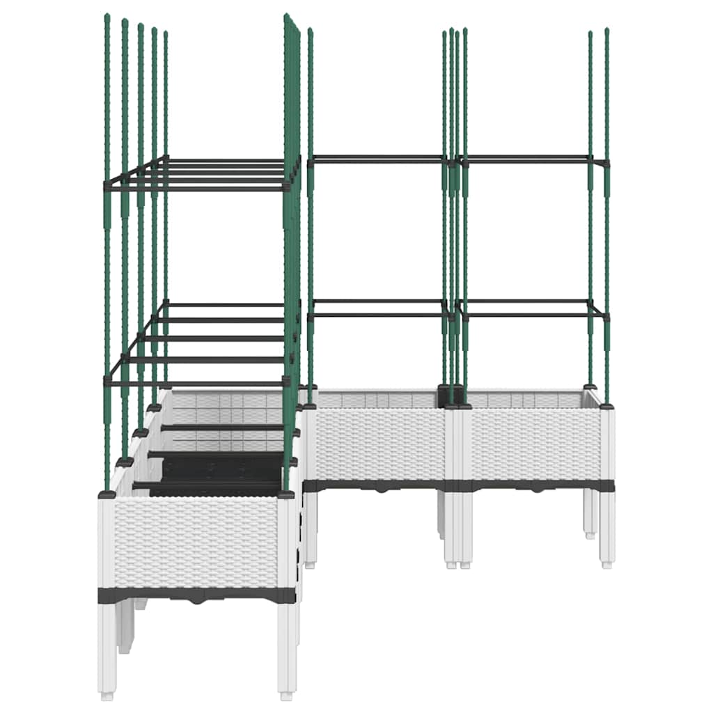 vidaXL Jardinieră de grădină cu spalier, alb, 160x120x142,5 cm PP vidaXL Jardinieră de grădină cu spalier, alb, 160x120x142,5 cm PP