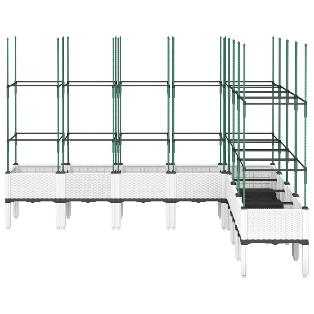 vidaXL Jardinieră de grădină cu spalier, alb, 200x160x142,5 cm PP vidaXL Jardinieră de grădină cu spalier, alb, 200x160x142,5 cm PP
