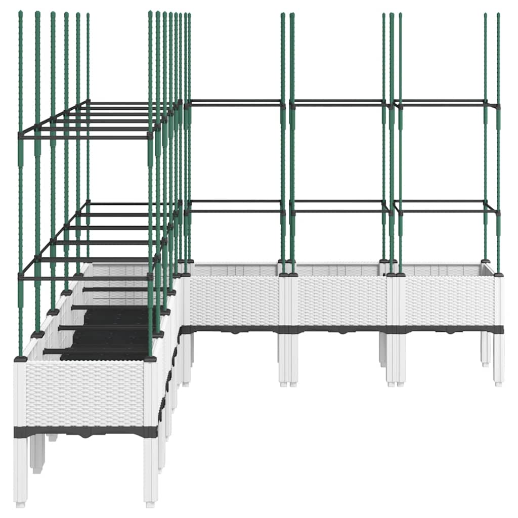 vidaXL Jardinieră de grădină cu spalier, alb, 200x160x142,5 cm PP vidaXL Jardinieră de grădină cu spalier, alb, 200x160x142,5 cm PP