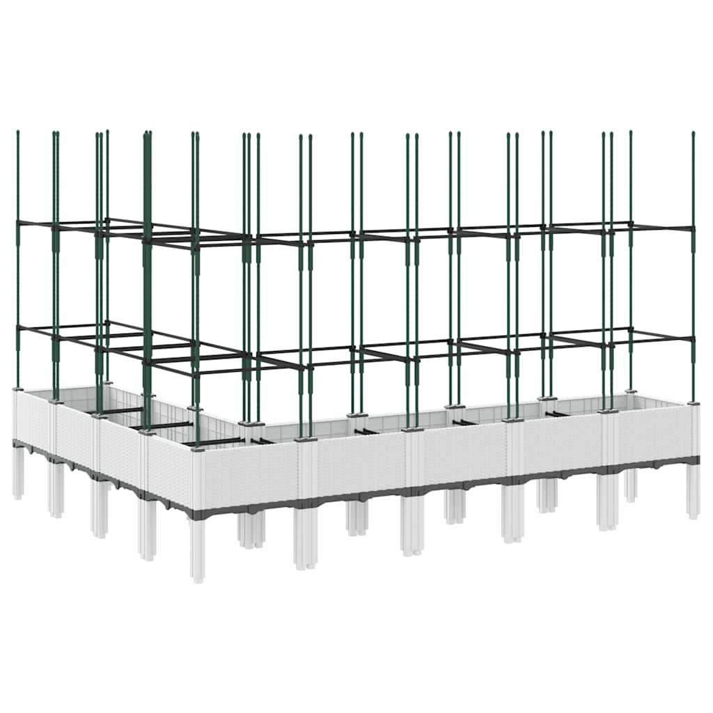 vidaXL Jardinieră de grădină cu spalier, alb, 200x160x142,5 cm PP vidaXL Jardinieră de grădină cu spalier, alb, 200x160x142,5 cm PP