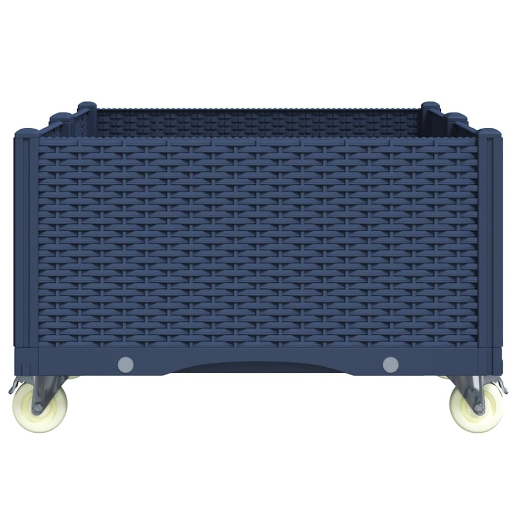 vidaXL Jardinieră de grădină cu picioare, albastru gri, 100x80x54 cm, PP