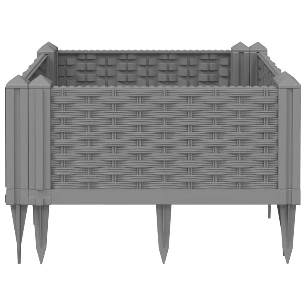 vidaXL Jardinieră grădină cu țăruși, gri deschis, 42,5x42,5x28,5 cm PP vidaXL Jardinieră grădină cu țăruși, gri deschis, 42,5x42,5x28,5 cm PP