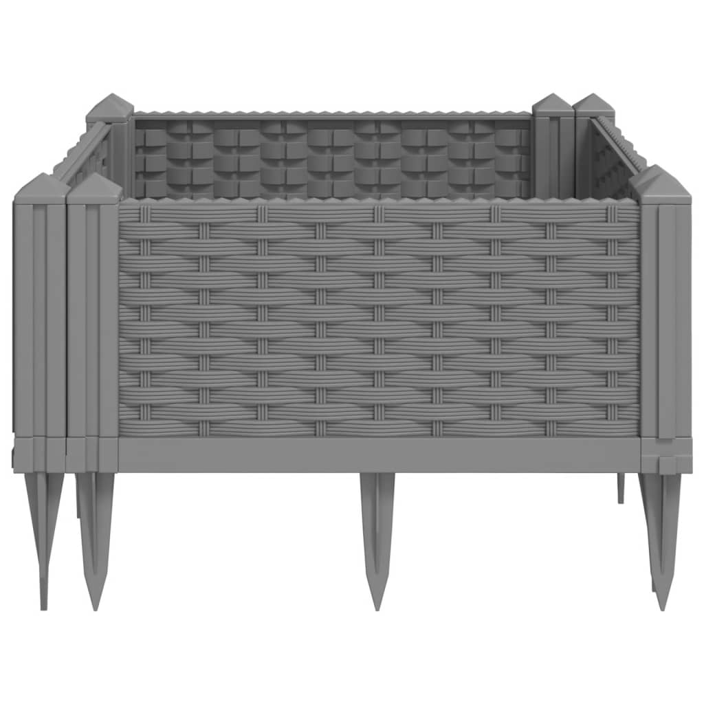 vidaXL Jardinieră grădină cu țăruși, gri deschis, 42,5x42,5x28,5 cm PP vidaXL Jardinieră grădină cu țăruși, gri deschis, 42,5x42,5x28,5 cm PP