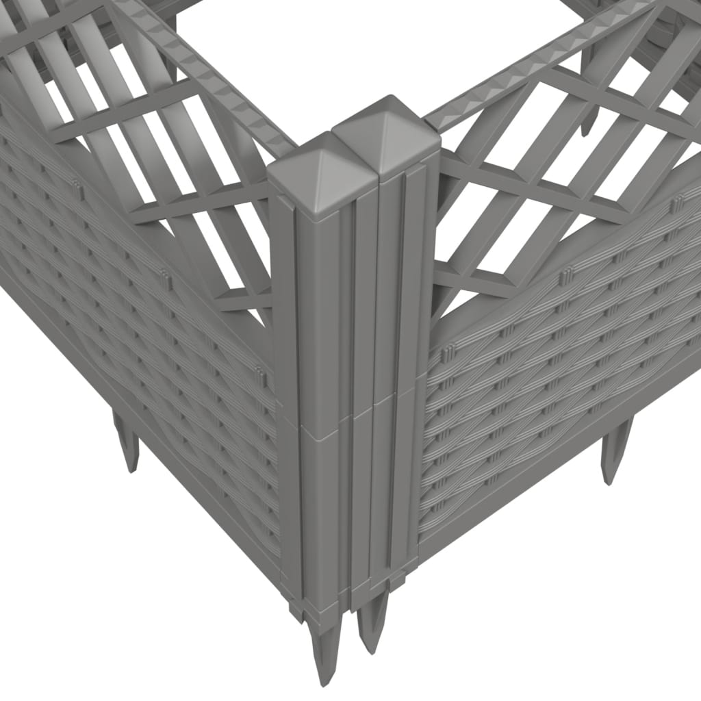 vidaXL Jardinieră grădină cu țăruși gri deschis 123,5x43,5x43,5 cm PP vidaXL Jardinieră grădină cu țăruși gri deschis 123,5x43,5x43,5 cm PP