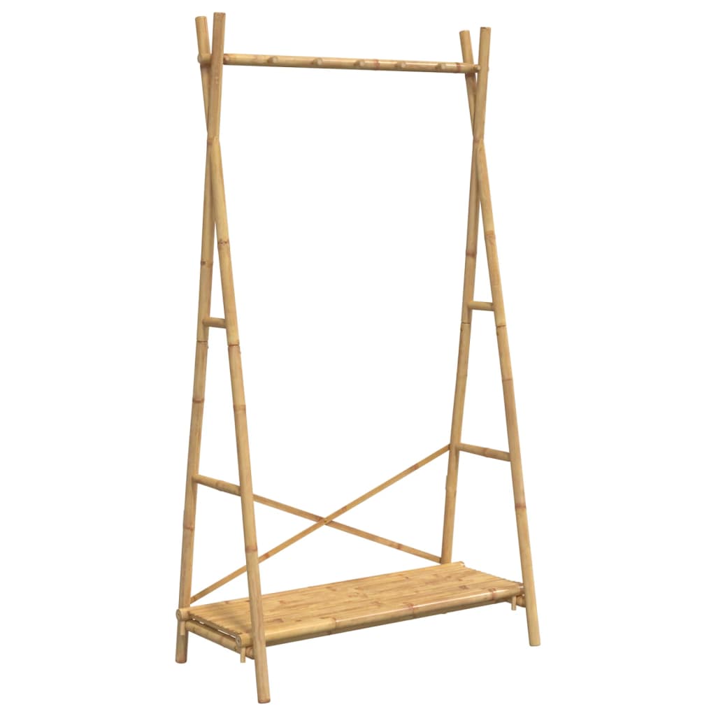 vidaXL Cuier pentru haine cu raft, 102x50x190 cm, bambus vidaXL Cuier pentru haine cu raft, 102x50x190 cm, bambus