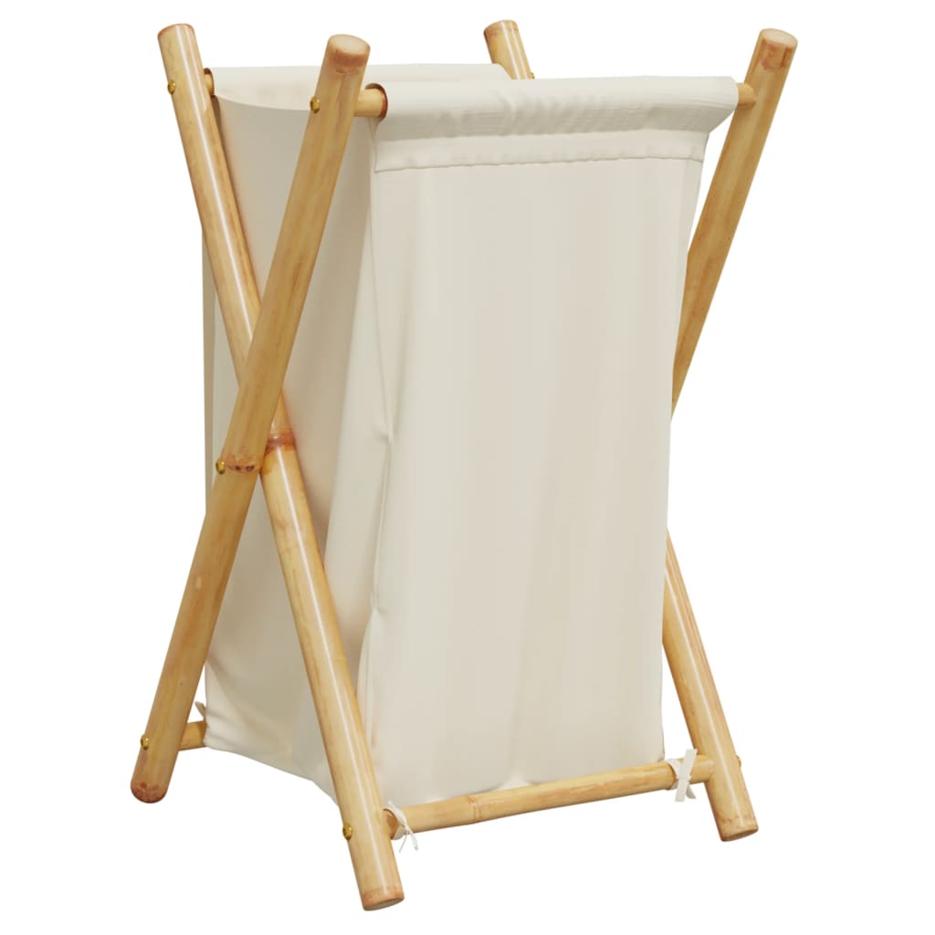 vidaXL Coș de rufe, alb crem, 41,5x36x63,5 cm, bambus vidaXL Coș de rufe, alb crem, 41,5x36x63,5 cm, bambus