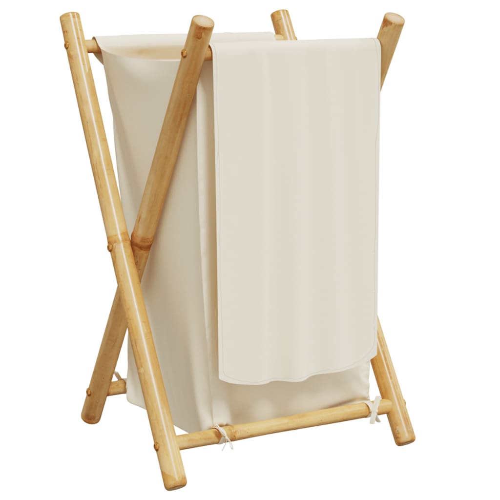 vidaXL Coș de rufe, alb crem, 41,5x36x63,5 cm, bambus vidaXL Coș de rufe, alb crem, 41,5x36x63,5 cm, bambus
