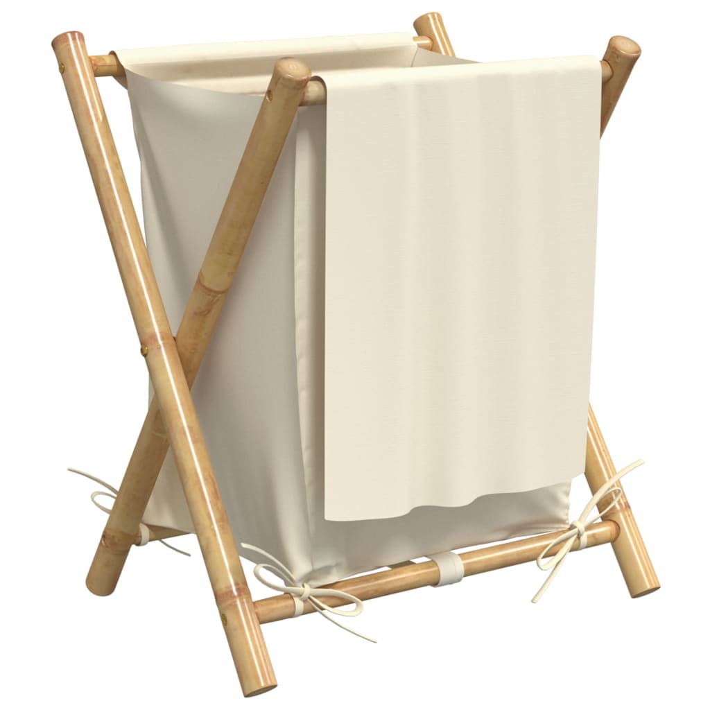 vidaXL Coș de rufe, alb crem, 45x55x63,5 cm, bambus vidaXL Coș de rufe, alb crem, 45x55x63,5 cm, bambus