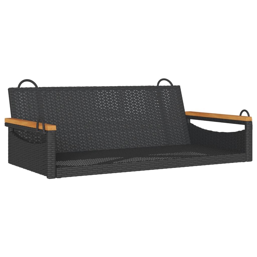 vidaXL Bancă de balansoar, negru, 109x62x40 cm, poliratan vidaXL Bancă de balansoar, negru, 109x62x40 cm, poliratan