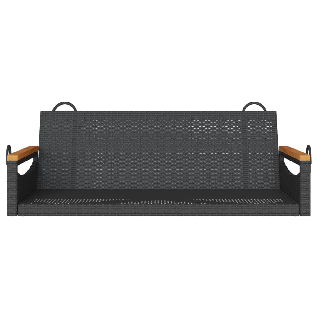 vidaXL Bancă de balansoar, negru, 109x62x40 cm, poliratan vidaXL Bancă de balansoar, negru, 109x62x40 cm, poliratan