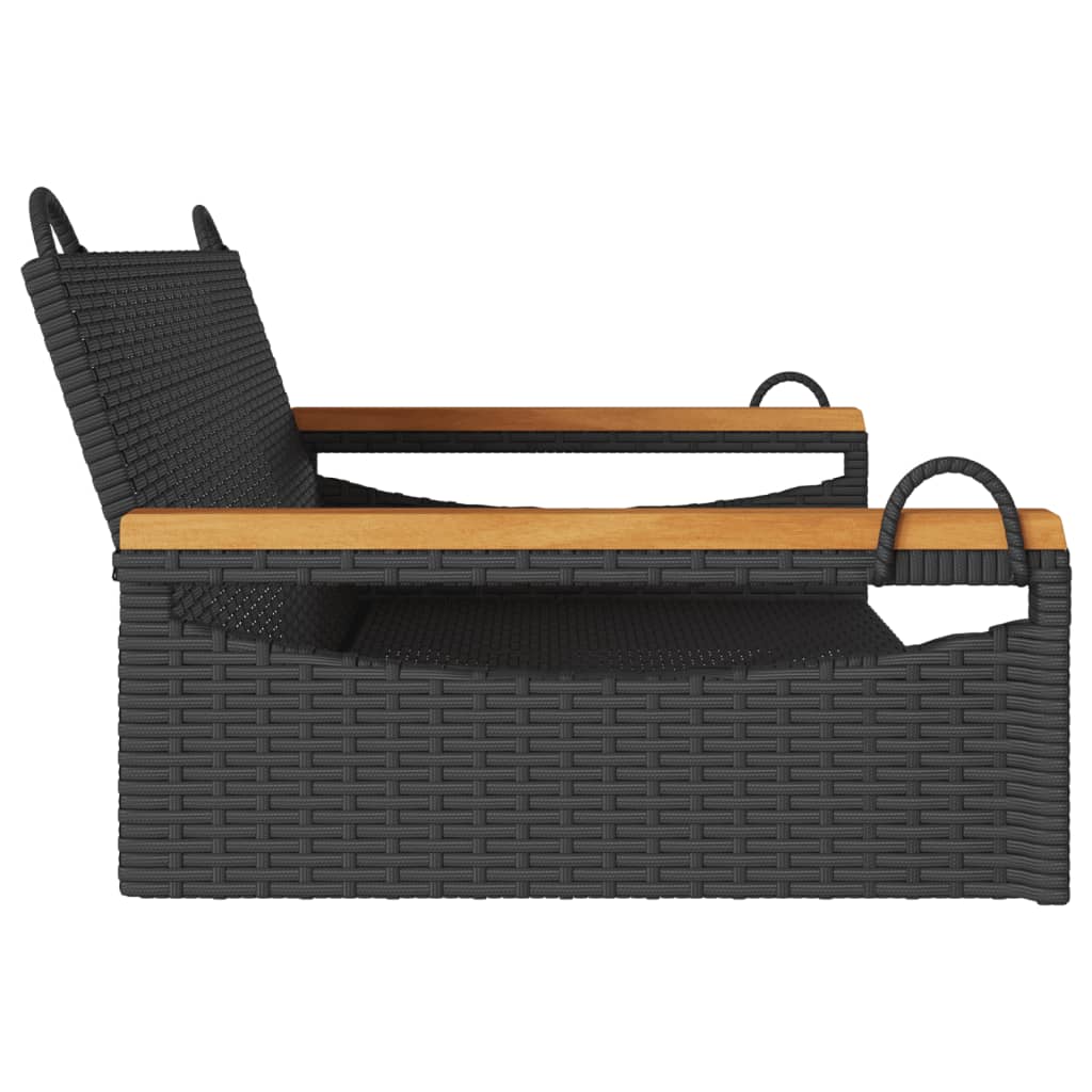 vidaXL Bancă de balansoar, negru, 109x62x40 cm, poliratan vidaXL Bancă de balansoar, negru, 109x62x40 cm, poliratan