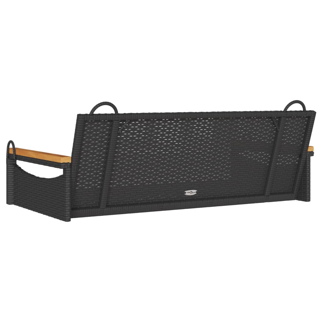vidaXL Bancă de balansoar, negru, 109x62x40 cm, poliratan vidaXL Bancă de balansoar, negru, 109x62x40 cm, poliratan