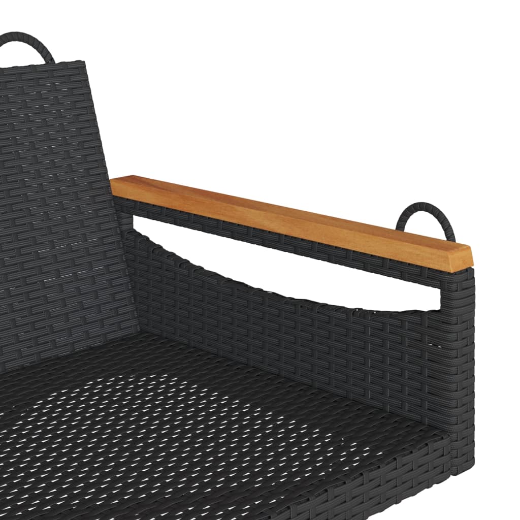 vidaXL Bancă de balansoar, negru, 109x62x40 cm, poliratan vidaXL Bancă de balansoar, negru, 109x62x40 cm, poliratan