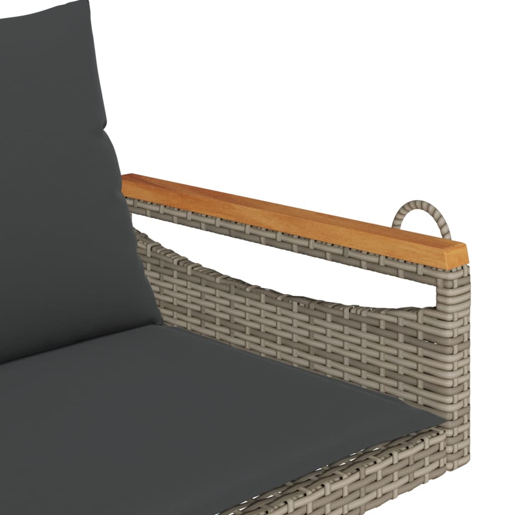 vidaXL Bancă de balansoar cu perne, gri, 109x62x40 cm, poliratan vidaXL Bancă de balansoar cu perne, gri, 109x62x40 cm, poliratan