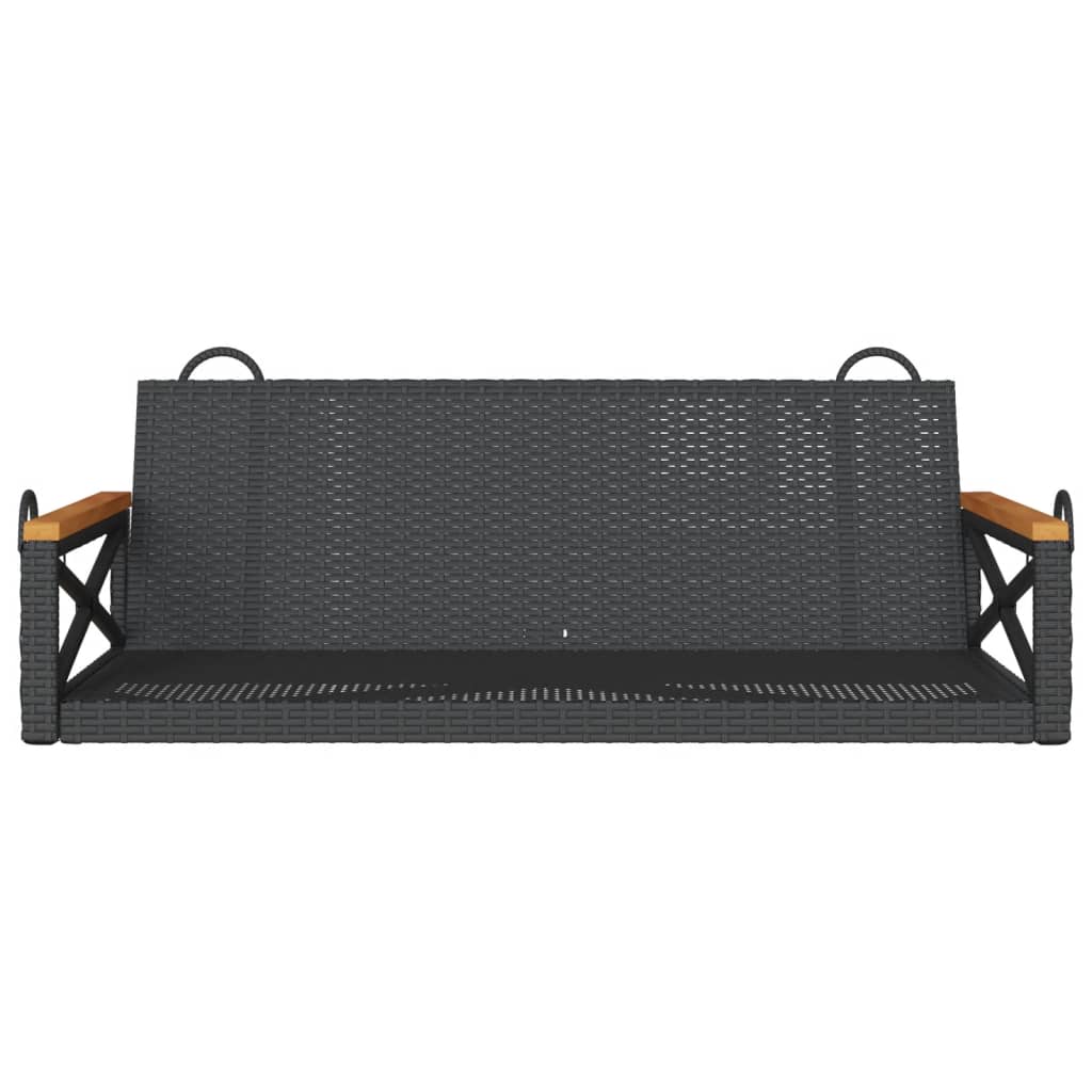 vidaXL Bancă de balansoar, negru, 109x62x40 cm, poliratan vidaXL Bancă de balansoar, negru, 109x62x40 cm, poliratan