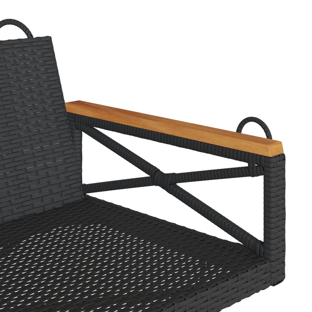 vidaXL Bancă de balansoar, negru, 109x62x40 cm, poliratan vidaXL Bancă de balansoar, negru, 109x62x40 cm, poliratan