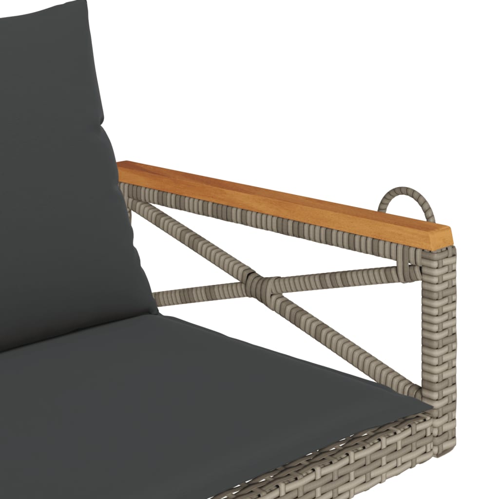 vidaXL Bancă de balansoar cu perne, gri, 109x62x40 cm, poliratan vidaXL Bancă de balansoar cu perne, gri, 109x62x40 cm, poliratan