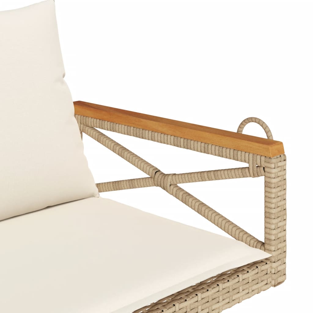 vidaXL Bancă de balansoar cu perne, bej, 109x62x40 cm, poliratan vidaXL Bancă de balansoar cu perne, bej, 109x62x40 cm, poliratan