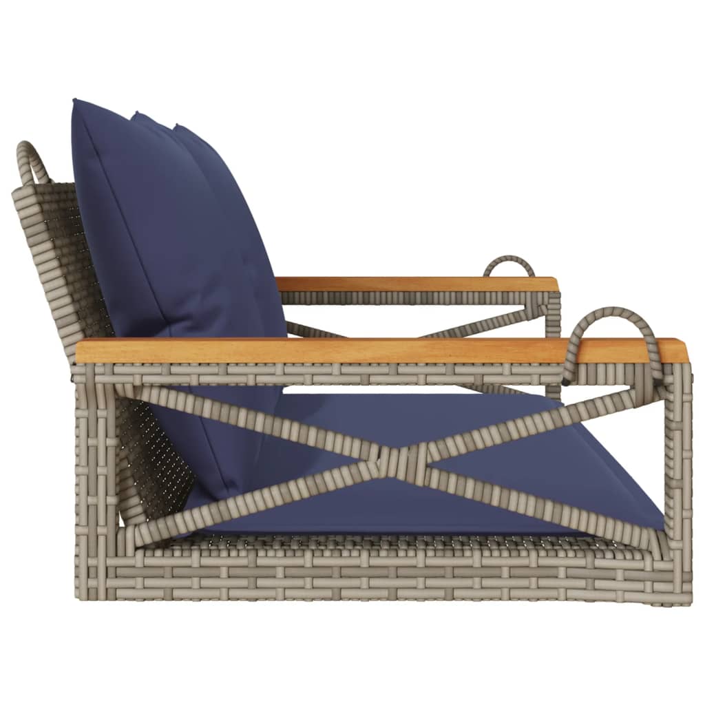 vidaXL Bancă de balansoar cu perne, gri, 109x62x40 cm, poliratan vidaXL Bancă de balansoar cu perne, gri, 109x62x40 cm, poliratan