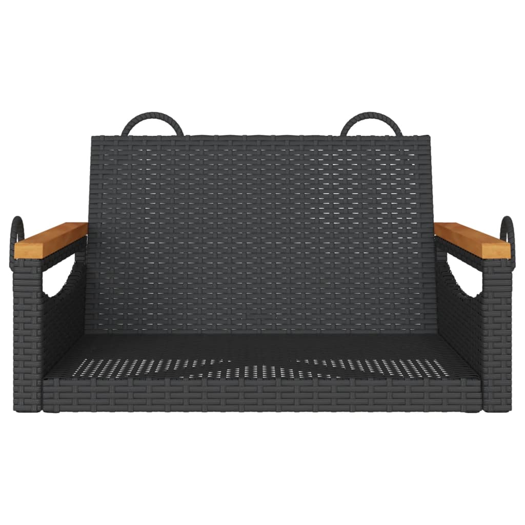 vidaXL Bancă de balansoar, negru, 63x62x40 cm, poliratan vidaXL Bancă de balansoar, negru, 63x62x40 cm, poliratan