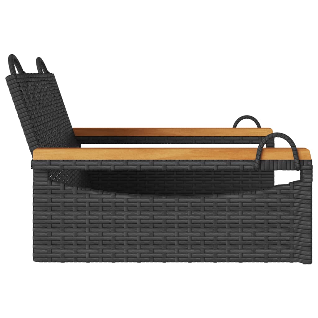 vidaXL Bancă de balansoar, negru, 63x62x40 cm, poliratan vidaXL Bancă de balansoar, negru, 63x62x40 cm, poliratan