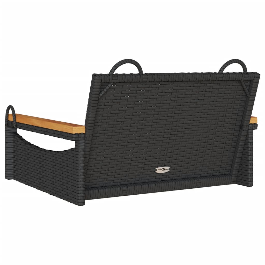 vidaXL Bancă de balansoar, negru, 63x62x40 cm, poliratan vidaXL Bancă de balansoar, negru, 63x62x40 cm, poliratan