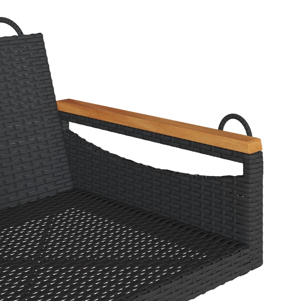 vidaXL Bancă de balansoar, negru, 63x62x40 cm, poliratan vidaXL Bancă de balansoar, negru, 63x62x40 cm, poliratan
